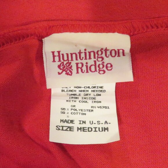 Huntington Ridge Red with Gold Nautical Theme Short Sleeve Blouse Size M (C1130) - Picture 6 of 7